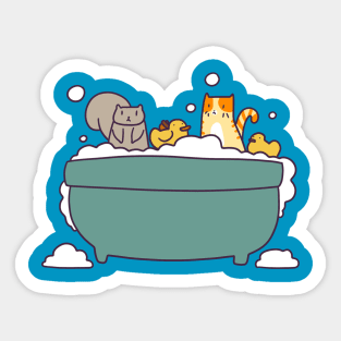 Bubble Bath Squirrel and Tabby Sticker